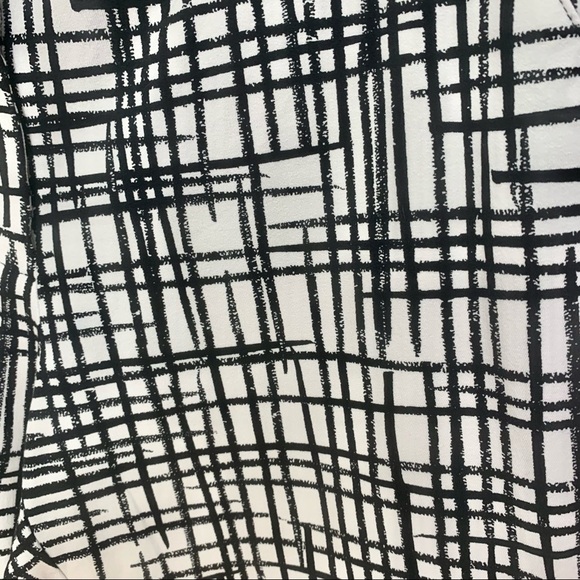 New AVA & VIV Abstract Print Cropped Pants Black & White Cotton Stretch Size 14W - Picture 4 of 12